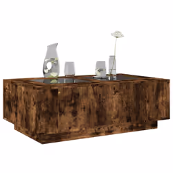 vidaXL Coffee Table with LED Hallway End Table Side Table Engineered Wood - smoked oak, 116 x 69 x 40 cm - Additional view 4