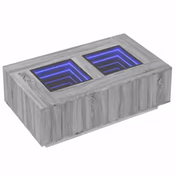 vidaXL Coffee Table with LED Hallway End Table Side Table Engineered Wood - grey sonoma, 116 x 69 x 40 cm - Additional view 2