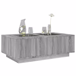 vidaXL Coffee Table with LED Hallway End Table Side Table Engineered Wood - grey sonoma, 116 x 69 x 40 cm - Additional view 4