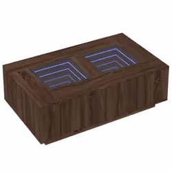 vidaXL Coffee Table with LED Hallway End Table Side Table Engineered Wood - brown oak, 116 x 69 x 40 cm