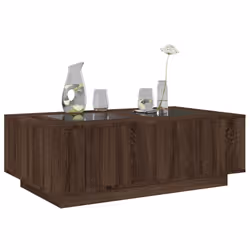 vidaXL Coffee Table with LED Hallway End Table Side Table Engineered Wood - brown oak, 116 x 69 x 40 cm - Additional view 4