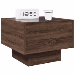 vidaXL Bedside Table with Infinity LED Nightstand Bed Table Bedside Cabinet - brown oak - Additional view 4