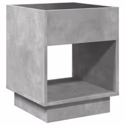 vidaXL Bedside Table with Infinity LED Nightstand Bed Side Table Smoked Oak - concrete grey, 40 x 40 x 50 cm - Additional view 7