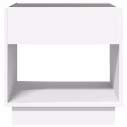 vidaXL Bedside Table with Infinity LED Nightstand Bed Side Table Smoked Oak - white, 50 x 50 x 50 cm - Additional view 5