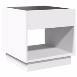vidaXL Bedside Table with Infinity LED Nightstand Bed Side Table Smoked Oak - white, 50 x 50 x 50 cm - Additional view 7
