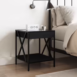 VidaXL 3284096 nightstand/bedside table Black - Additional view 4