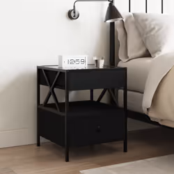 VidaXL 3284101 nightstand/bedside table Black - Additional view 4