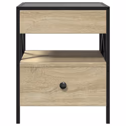 vidaXL Bedside Table with Infinity LED Nightstand Bed Side Table Grey Sonoma - sonoma oak - Additional view 5