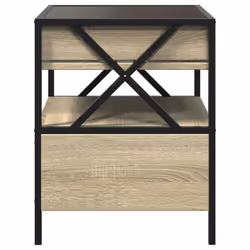 vidaXL Bedside Table with Infinity LED Nightstand Bed Side Table Grey Sonoma - sonoma oak - Additional view 6