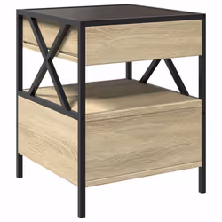 vidaXL Bedside Table with Infinity LED Nightstand Bed Side Table Grey Sonoma - sonoma oak - Additional view 7
