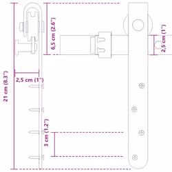 vidaXLÂ Sliding Cabinet Door Kit 213 cm Carbon Steel - Additional view 10