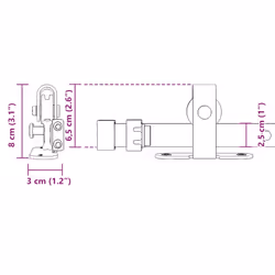 vidaXL Mini Sliding Barn Door Kit Carbon Steel Set Black/White Multi Sizes - 122 cm - Additional view 10