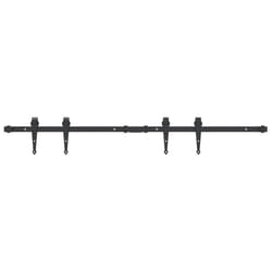 vidaXL Mini Sliding Barn Door Kit Carbon Steel Set Black/White Multi Sizes - 122 cm/ 2 pcs