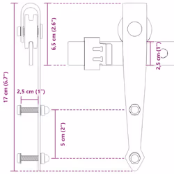 vidaXL Mini Sliding Barn Door Kit Carbon Steel Set Black/White Multi Sizes - 200 cm/ 2 pcs - Additional view 10