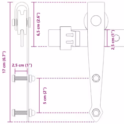 vidaXL Sliding Cabinet Door Kit 244 cm Carbon Steel - Additional view 10