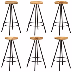 vidaXL Bar Set Dining Room Kitchen Dining Table and Chairs Solid Mango Wood - 7 piece - Additional view 6