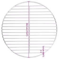vidaXL BBQ Grill Grate BBQ Grill Rack Cooking Grate Round 304 Stainless Steel