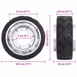 vidaXL Wheel for Jockey Wheel Replacement Jockey Wheel Aluminium and Rubber - wheel