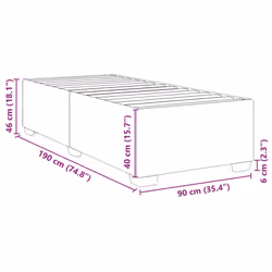 vidaXL Bed Frame Home Bedroom Bed Base Bedstead Mattress Foundation Fabric - dark grey - Additional view 8