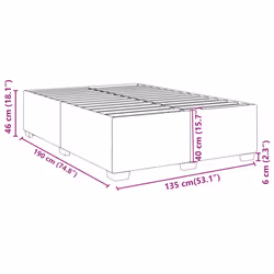 vidaXL Bed Frame Bed Base Bedstead Mattress Foundation Dark GreyÃÂ Double Fabric - dark grey, 4ft6 double