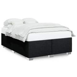 vidaXL Bed Frame Bed Base Bedstead Mattress Foundation Dark GreyÃÂ Double Fabric - black, 4ft6 double