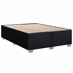 vidaXL Bed Frame Bed Base Bedstead Mattress Foundation Dark GreyÃÂ Double Fabric - black, 4ft6 double