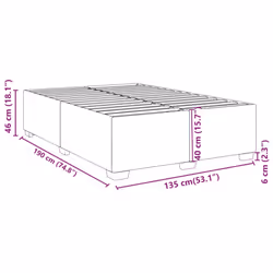 vidaXL Bed Frame Bed Base Bedstead Mattress Foundation Dark GreyÃÂ Double Fabric - black, 4ft6 double