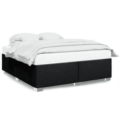 vidaXL Bed Frame Bed Base Bedstead Mattress Foundation Dark GreyÃÂ Double Fabric - black, 6ft super king size