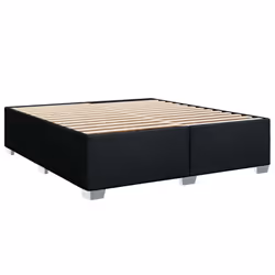 vidaXL Bed Frame Bed Base Bedstead Mattress Foundation Dark GreyÃÂ Double Fabric - black, 6ft super king size