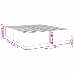 vidaXL Bed Frame Bed Base Bedstead Mattress Foundation Dark GreyÃÂ Double Fabric - black, 6ft super king size