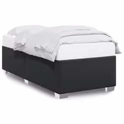 vidaXL Bed Frame without Mattress Bedroom Bed Base Bedstead Black Faux Leather - 3ft single