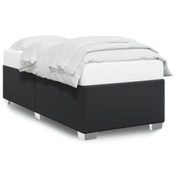 vidaXL Bed Frame without Mattress Bedroom Bed Base Bedstead Black Faux Leather - 3ft single
