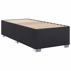 vidaXL Bed Frame without Mattress Bedroom Bed Base Bedstead Black Faux Leather - 3ft single