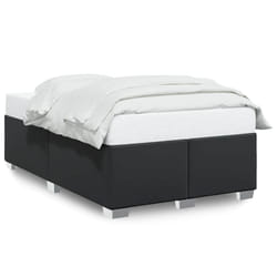 vidaXL Bed Frame without Mattress Bedroom Bed Base Bedstead Black Faux Leather - 4ft6 double