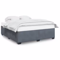 vidaXL Bed Frame without Mattress Bed Base Bedstead Mattress Foundation Velvet - dark grey, 6ft super king size