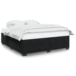 vidaXL Bed Frame without Mattress Bed Base Bedstead Mattress Foundation Velvet - black, 6ft super king size