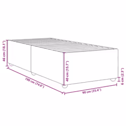 vidaXL Bed Frame without Mattress Bed Base Bedstead Mattress Foundation Fabric - dark grey, 3ft single