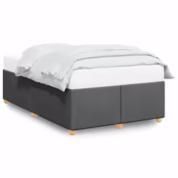 vidaXL Bed Frame without Mattress Bed Base Bedstead Mattress Foundation Fabric - dark grey, 4ft6 double