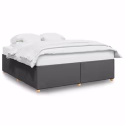 vidaXL Bed Frame without Mattress Bed Base Bedstead Mattress Foundation Fabric - dark grey, 6ft super king size
