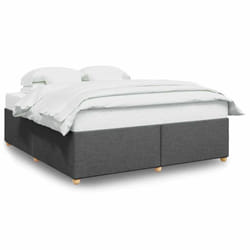 vidaXL Bed Frame without Mattress Bed Base Bedstead Mattress Foundation Fabric - dark grey, 6ft super king size