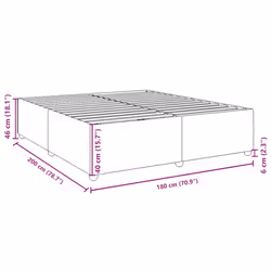 vidaXL Bed Frame without Mattress Bed Base Bedstead Mattress Foundation Fabric - dark grey, 6ft super king size