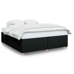 vidaXL Bed Frame without Mattress Bed Base Bedstead Mattress Foundation Fabric - black, 6ft super king size