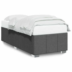 vidaXL Bed Frame Bed Base Mattress Foundation Dark Grey Super King Fabric - dark grey, 3ft single