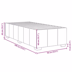 vidaXL Bed Frame Bed Base Mattress Foundation Dark Grey Super King Fabric - dark grey, 3ft single