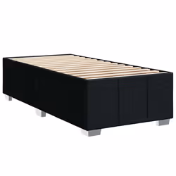 vidaXL Bed Frame Bed Base Mattress Foundation Dark Grey Super King Fabric - black, 3ft single