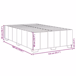 vidaXL Bed Frame Bed Base Mattress Foundation Dark Grey Super King Fabric - dark grey, 4ft6 double