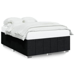vidaXL Bed Frame Bed Base Mattress Foundation Dark Grey Super King Fabric - black, 4ft6 double