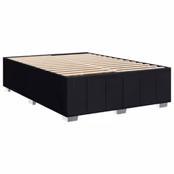 vidaXL Bed Frame Bed Base Mattress Foundation Dark Grey Super King Fabric - black, 4ft6 double