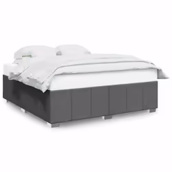vidaXL Bed Frame Bed Base Mattress Foundation Dark Grey Super King Fabric - dark grey, 6ft super king size