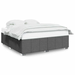 vidaXL Bed Frame Bed Base Mattress Foundation Dark Grey Super King Fabric - dark grey, 6ft super king size